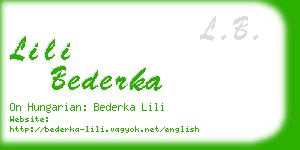 lili bederka business card